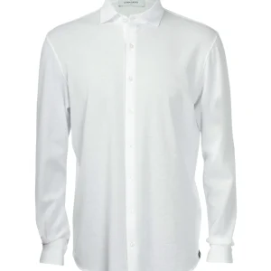 Camicia bianca in piquet di cotone light