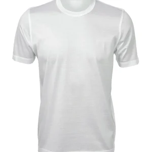 T-shirt bianca in filo di Scozia