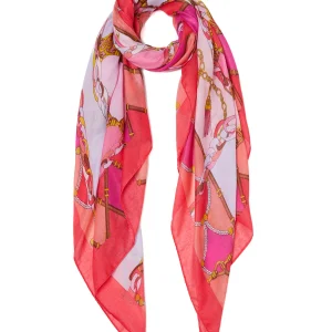 Foulard ibisco con stampa all over