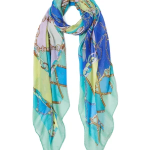 Foulard menta con stampa all over
