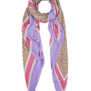 Foulard glicine con stampa logo all over