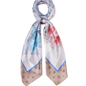 Foulard natural con stampa floreale