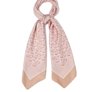 Foulard natural con stampa logo all over