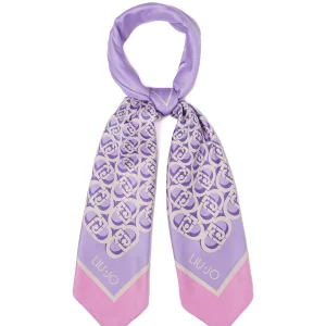 Foulard glicine con stampa logo all over