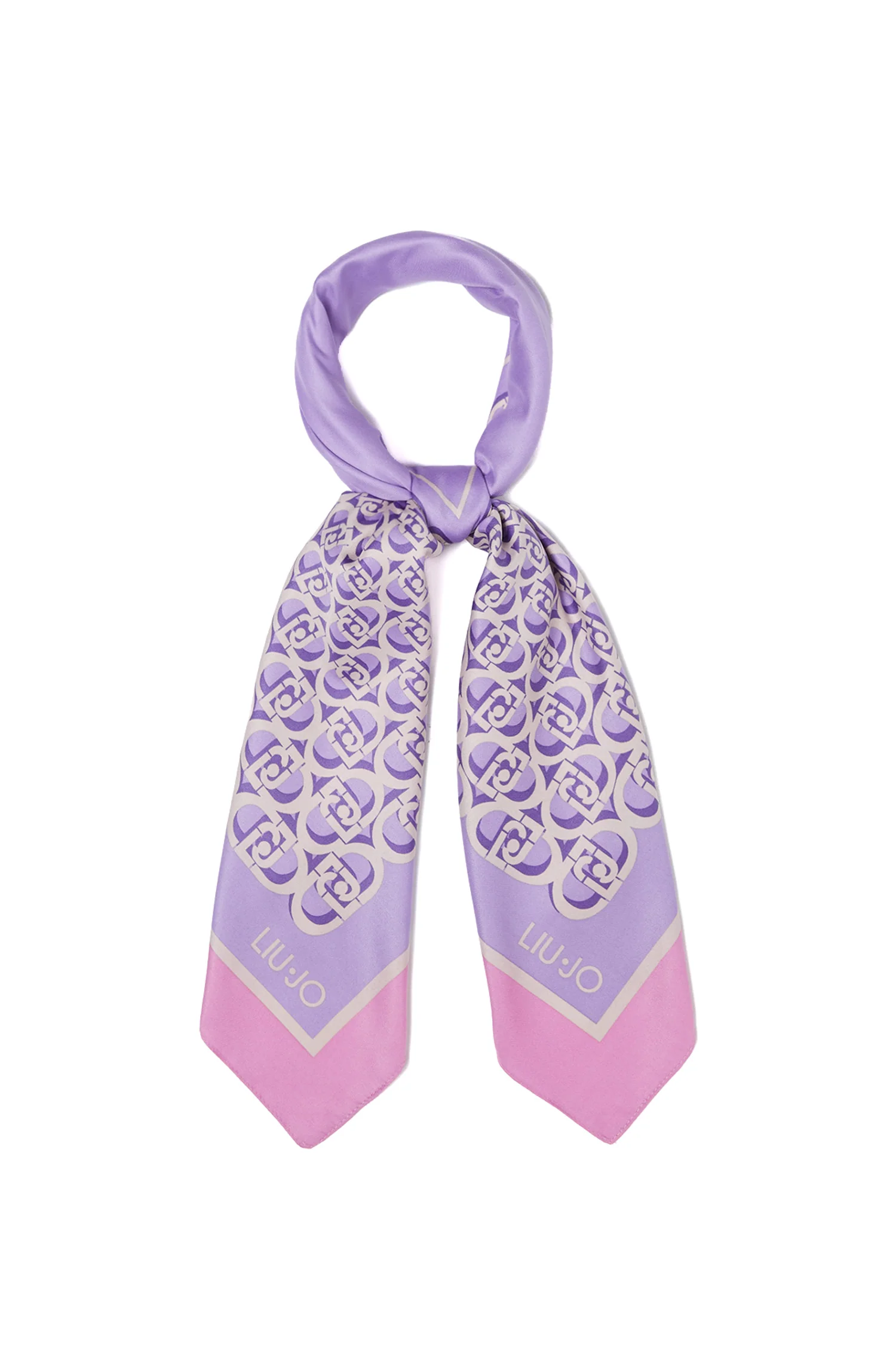 Foulard glicine con stampa logo all over