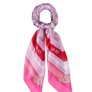 Foulard fucsia con stampa love all over