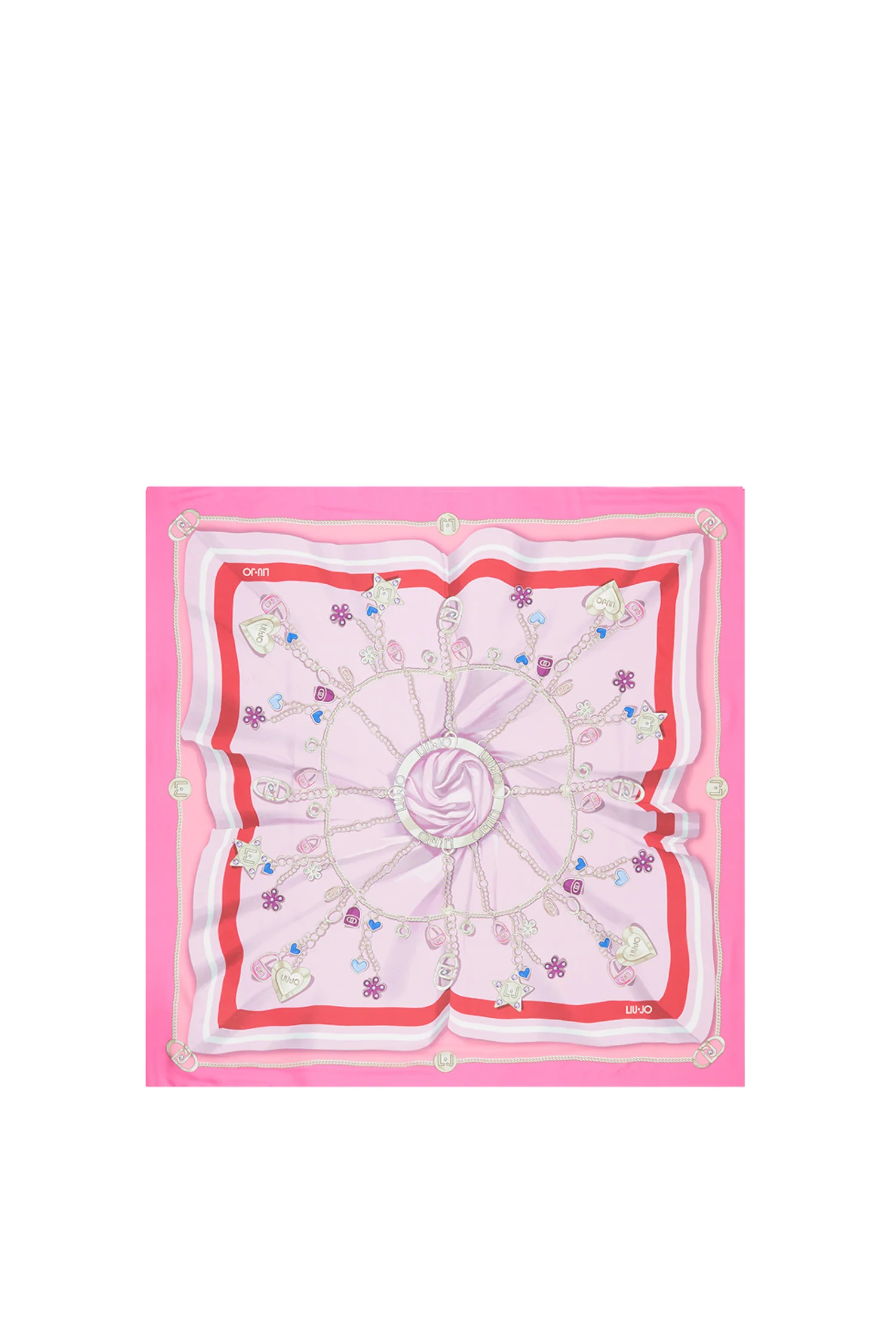 Foulard fucsia con stampa love all over - immagine 3