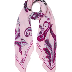 Foulard orchidea jacquard con stampa