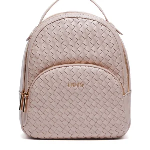 Zaino rosa antico effetto nappa intrecciata
