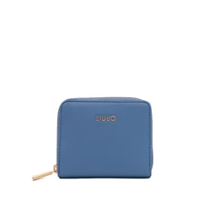 Portafoglio piccolo blu con zip
