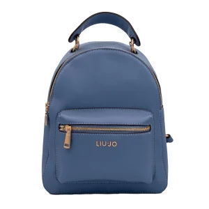 Zaino ecosostenibile blu effetto bottalato