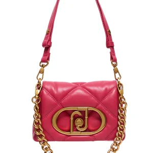Borsa piccola LaPuffy magenta in matelassé con tracolla rimovibile