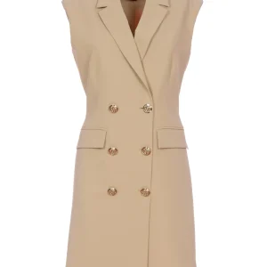 Abito corto robe-manteau beige
