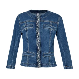 Giacca in denim con motivo intrecciato