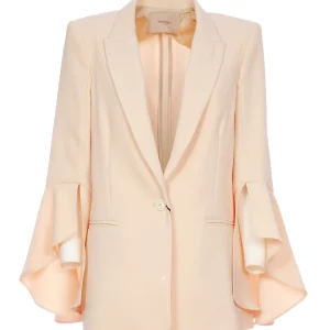 Giacca blazer rosa in crêpe cady