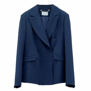 Blazer aderente doppiopetto blu scuro