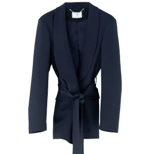Blazer regular blu scuro con fusciacca in vita