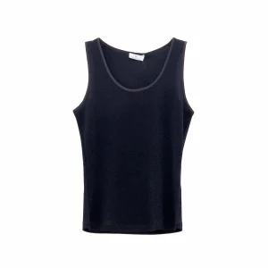 Canotta aderente nera con lurex