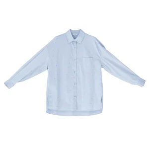 Camicia over cielo in popeline con strass