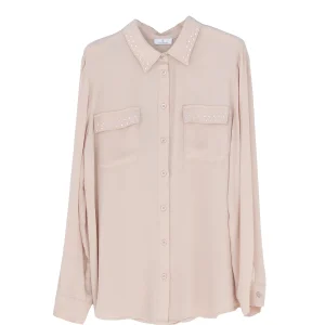 Camicia over fango in viscosa con strass