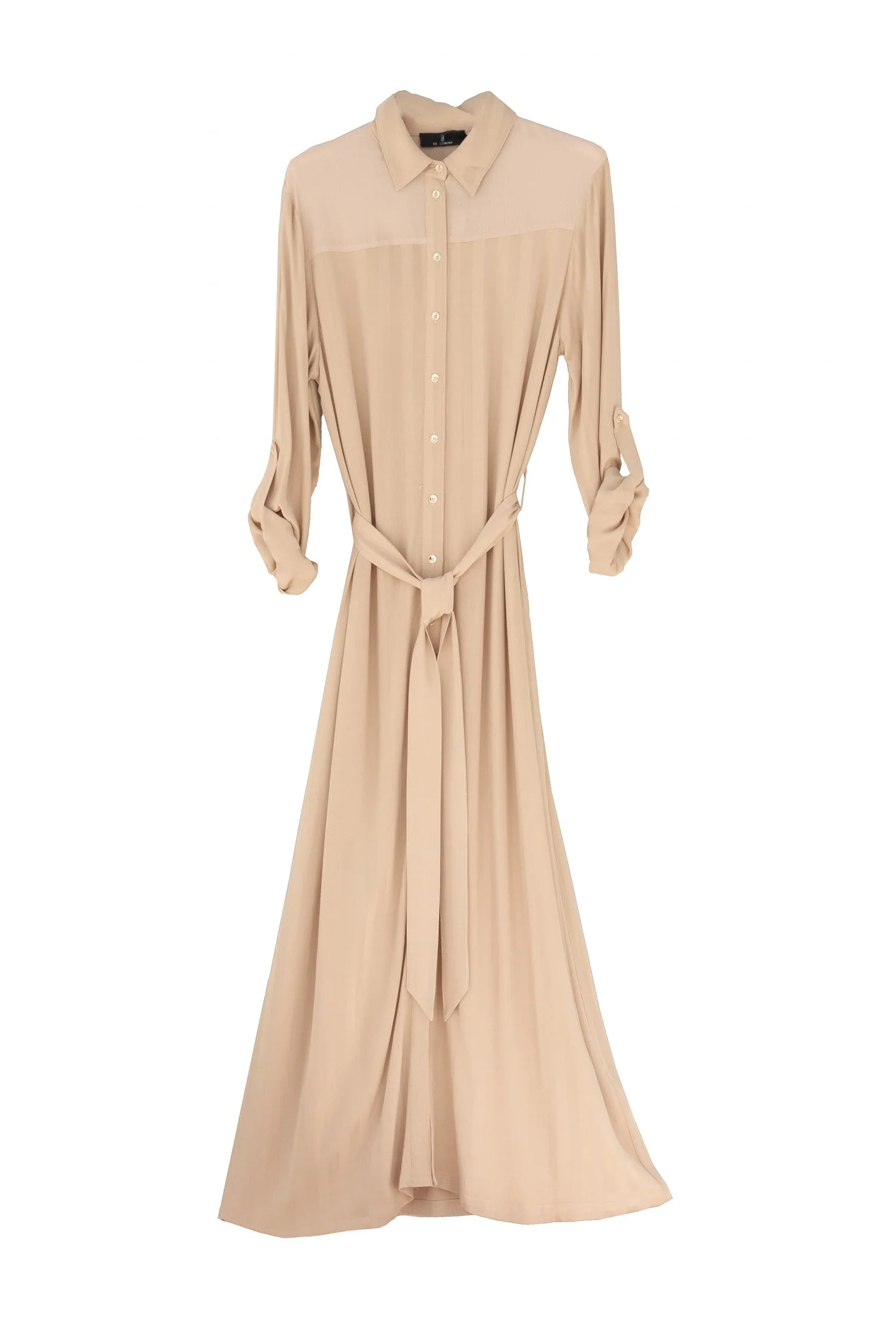 Abito chemisier regular midi beige in viscosa - immagine 2