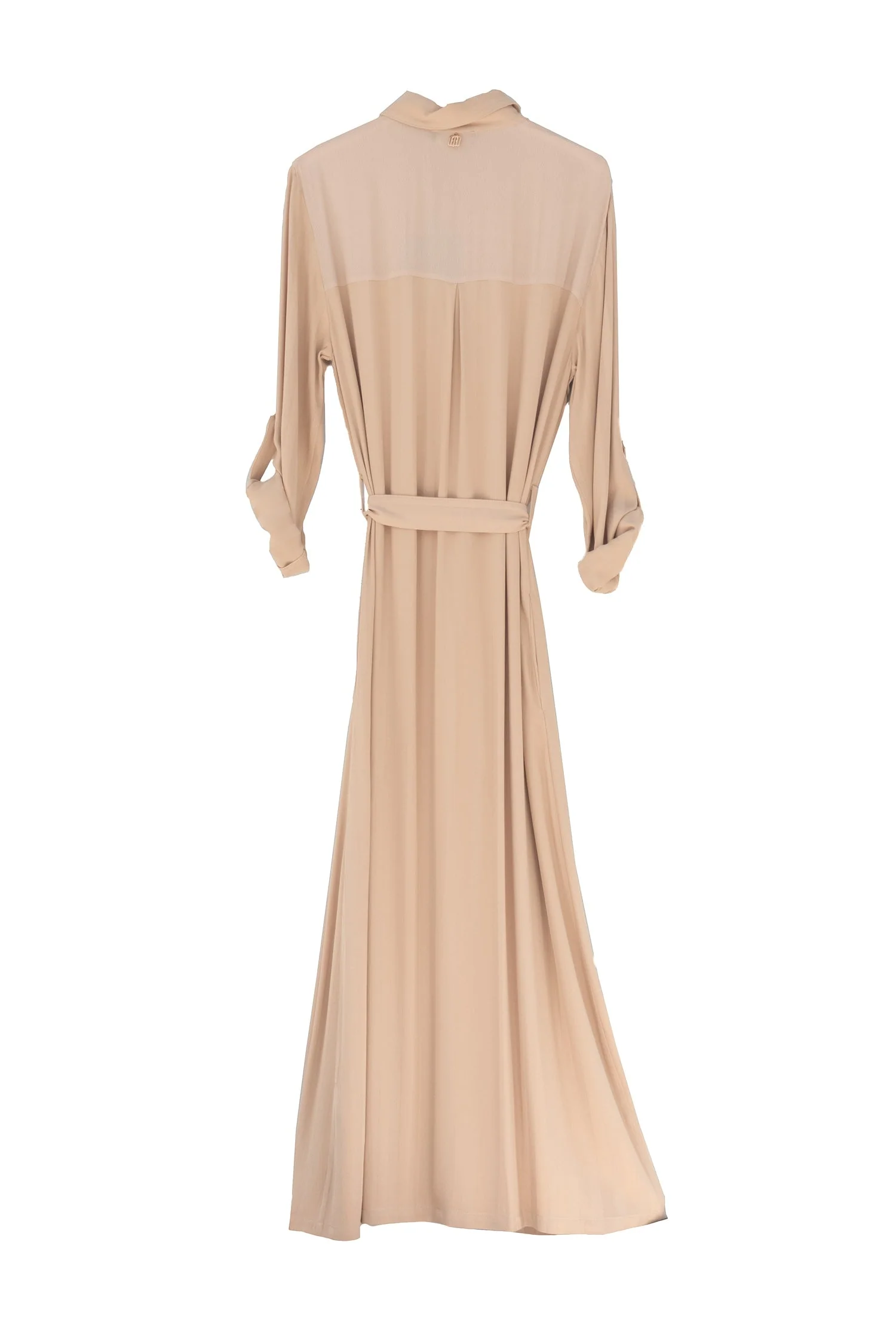 Abito chemisier regular midi beige in viscosa - immagine 3