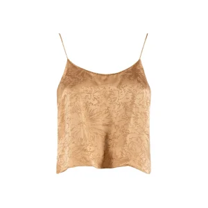 Top “Fadda” oro in jacquard lucente