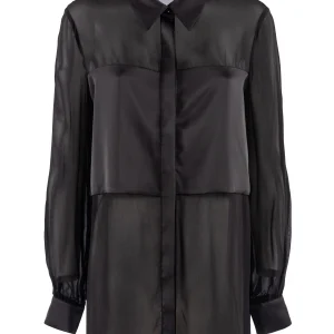 Camicia “Fuoco” nera in georgette