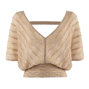 Maglia “Molly” oro con scollo a V