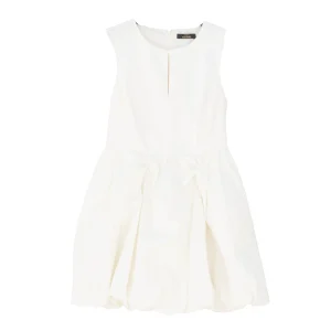 Abito corto balloon bianco sugar in popeline