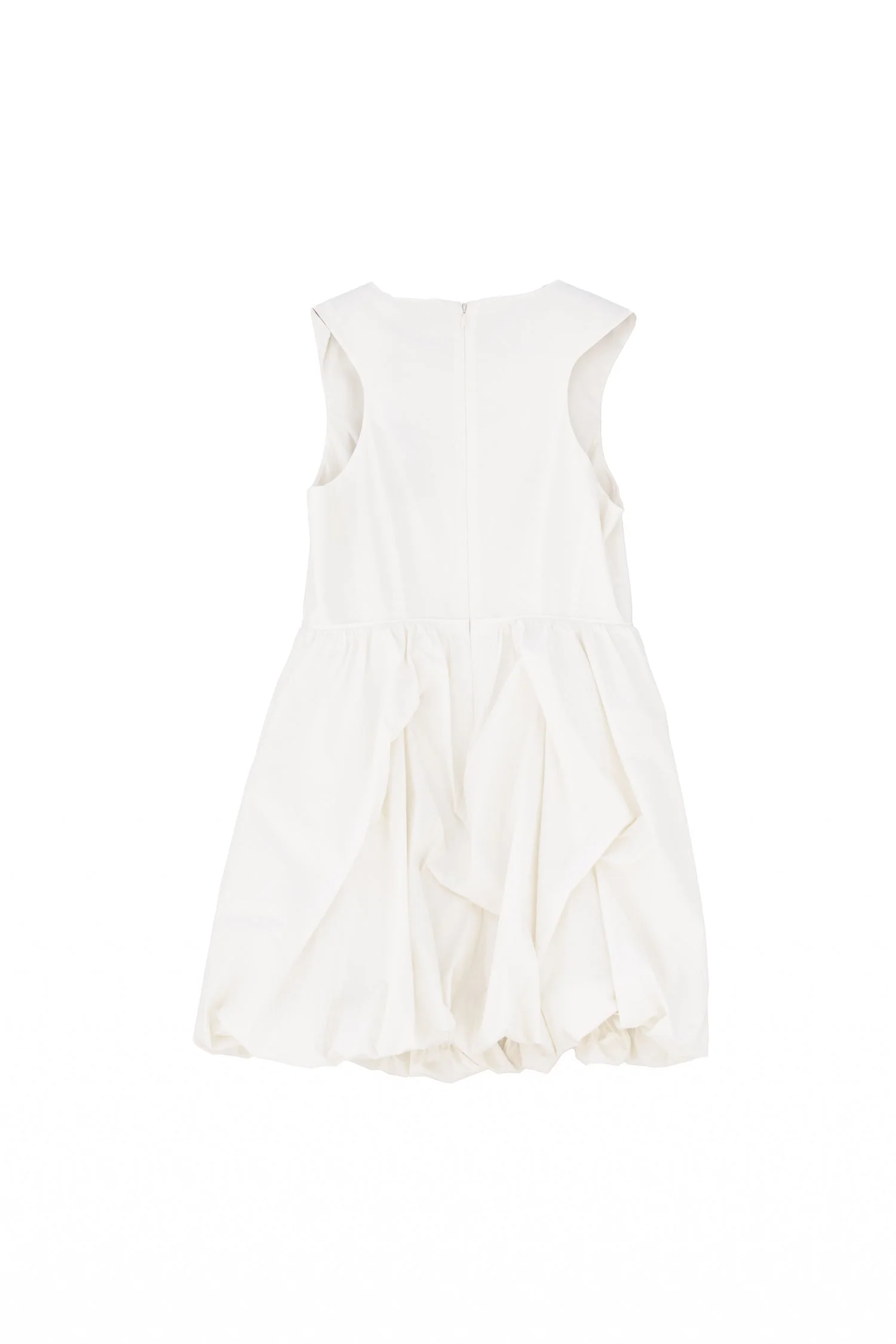 Abito corto balloon bianco sugar in popeline - immagine 3