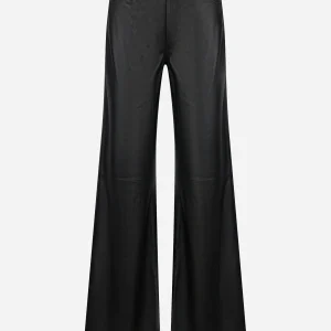 Pantalone Amber wide leg in nappa Nero