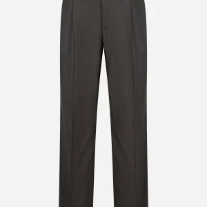 Pantalone Quindici loose fit in lana e viscosa Marrone