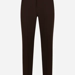 Pantalone Master slim fit in fresco lana stretch Marrone