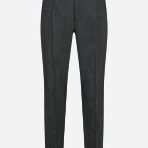 Pantalone Rebel carrot fit in lana con motivo gessato Grigio