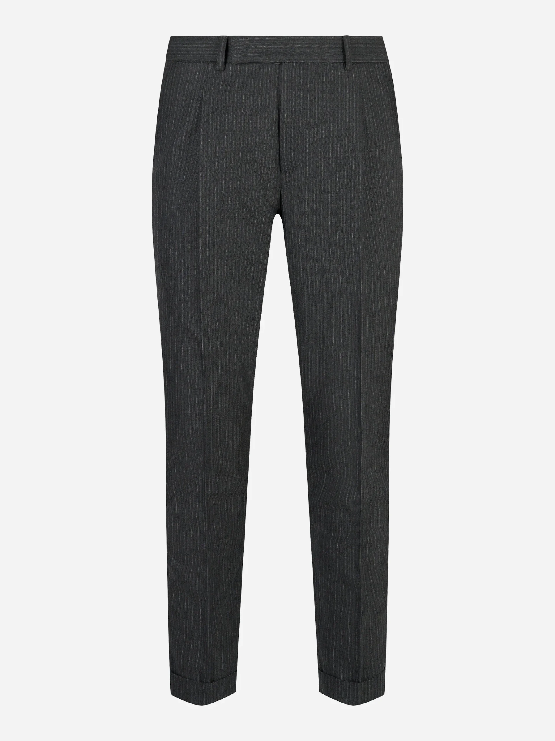 Pantalone Rebel carrot fit in lana con motivo gessato Grigio