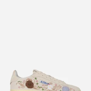 Sneakers Dallas low Floral in suede bianco
