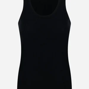 Top in cashmere e seta Nero